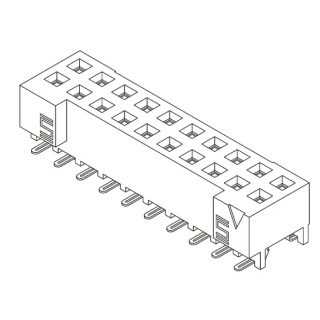 Samtec S2M Series Straight Surface PCB Socket 40-Contact 2 Row 2 mm Pitch Solder S2M-120-02-S-D