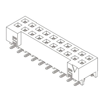 Samtec S2M Series Straight Surface PCB Socket 40-Contact 2 Row 2 mm Pitch Solder S2M-120-02-S-D