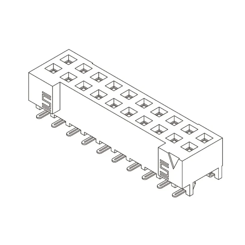 Samtec S2M Series Straight Surface PCB Socket 40-Contact 2 Row 2 mm Pitch Solder S2M-120-02-S-D
