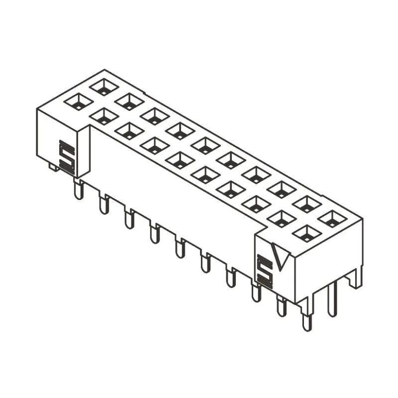 Samtec S2M Series Straight Through Hole PCB Socket 30-Contact 2 Row 2 mm Pitch Solder S2M-115-01-L-D