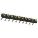 Samtec SL Series Straight Through Hole PCB Socket, 10-Contact, 1 Row, 2.54 mm Pitch, Solder Termination SL-110-T-10