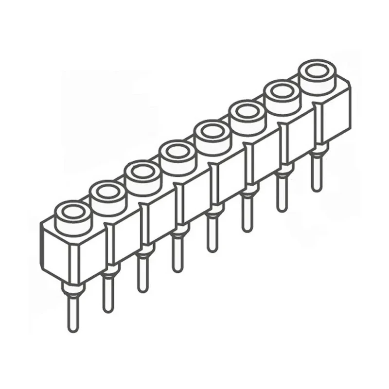 Samtec SS Series Straight Through Hole PCB Socket 8-Contact 1 Row 2.54 mm Pitch Solder SS-108-T-2-N