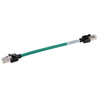 Omron XS6 Cat6a Ethernet Cable 4 Core, Green, 200 mm, Shielded Screened, Low Smoke Zero Halogen 