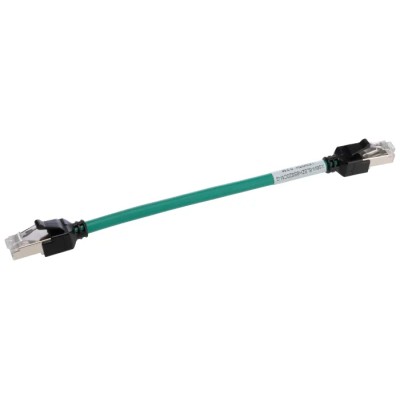 Omron XS6 Cat6a Ethernet Cable 4 Core, Green, 200 mm, Shielded Screened, Low Smoke Zero Halogen
