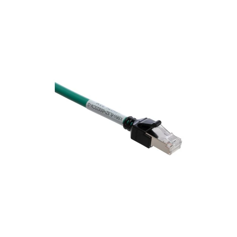 Omron XS6 Cat6a Ethernet Cable 4 Core, Green, 200 mm, Shielded Screened, Low Smoke Zero Halogen 