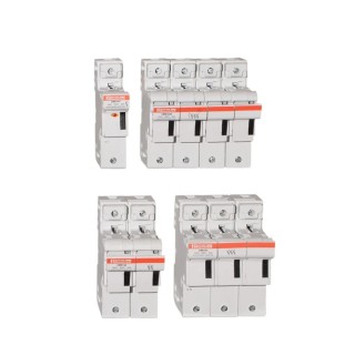 Mersen 50A Rail Mount Fuse Holder for 14 x 51 mm Fuse, 3-Pole, 690V AC CMS14 Series F331067 / CMS143M
