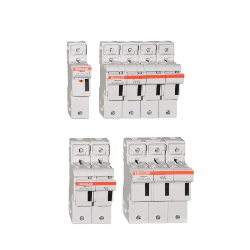 Mersen 50A Rail Mount Fuse Holder for 14 x 51 mm Fuse, 3-Pole, 690V AC CMS14 Series F331067 / CMS143M