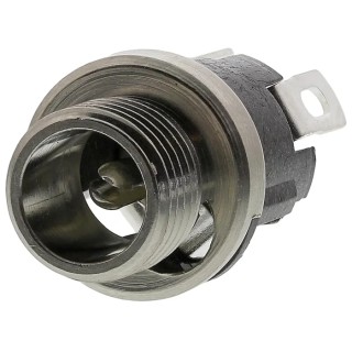 Switchcraft Straight DC Power Socket Panel Mount 5A 12.0V Silver 722A-RS