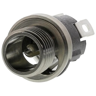 Switchcraft Straight DC Power Socket Panel Mount 5A 12.0V Silver 722A-RS