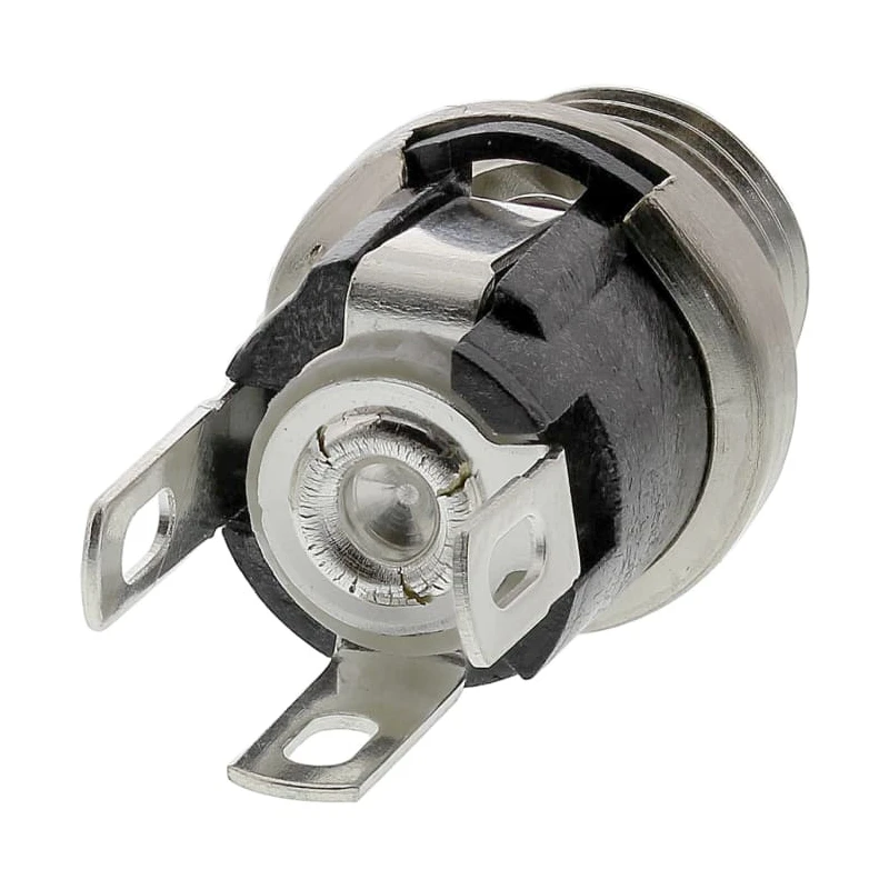 Switchcraft Straight DC Power Socket Panel Mount 5A 12.0V Silver 722A-RS