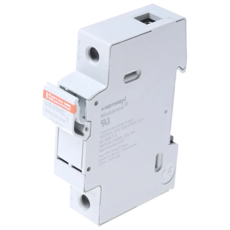 Mersen 32A Rail Mount Fuse Holder 1P-Pole Plastic Case 1kV D100997K