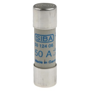 SIBA 50A Ceramic Cartridge Fuse, 14 x 51 mm, 690V AC High Breaking Capacity 5012406.5