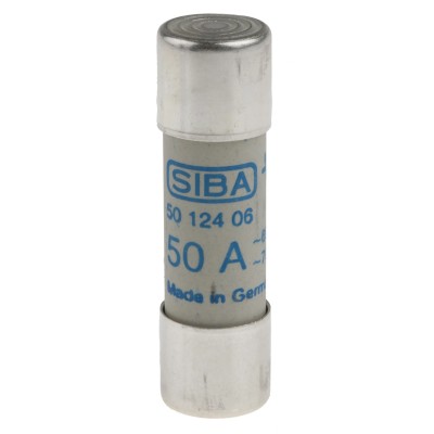 SIBA 50A Ceramic Cartridge Fuse, 14 x 51 mm, 690V AC High Breaking Capacity 5012406.5