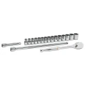 GearWrench 18-Piece 1/2 in 6 Point Drive Standard Metric Socket Set Chrome Alloy Steel 80708