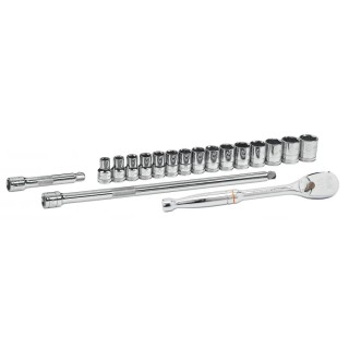 GearWrench 18-Piece 1/2 in 6 Point Drive Standard Metric Socket Set Chrome Alloy Steel 80708