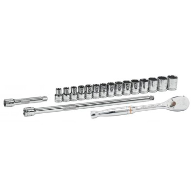 GearWrench 18-Piece 1/2 in 6 Point Drive Standard Metric Socket Set Chrome Alloy Steel 80708