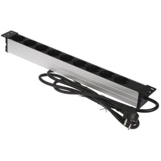 brennenstuhl Power Distribution Unit Extension Lead Kit 230V AC 16A 2m Cable 9 Socket Type F Switchable Black 1390007009