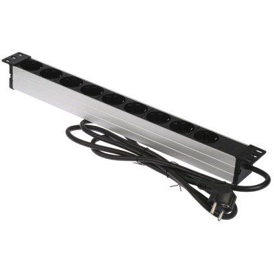 brennenstuhl Power Distribution Unit Extension Lead Kit 230V AC 16A 2m Cable 9 Socket Type F Switchable Black 1390007009