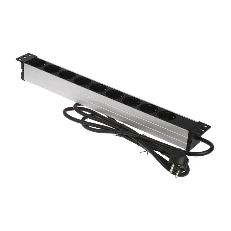 brennenstuhl Power Distribution Unit Extension Lead Kit 230V AC 16A 2m Cable 9 Socket Type F Switchable Black 1390007009