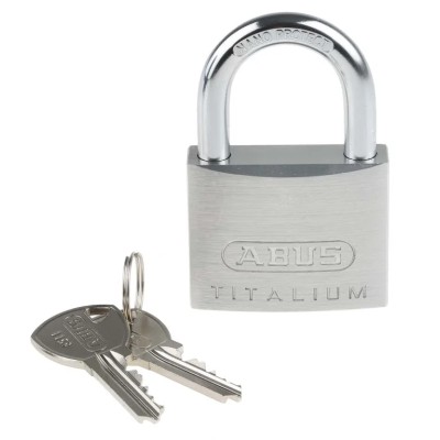 ABUS Keyed Titalium Weatherproof Padlock 8 mm Shackle Diameter, 50 mm Body Width 64TI/50 KA6511