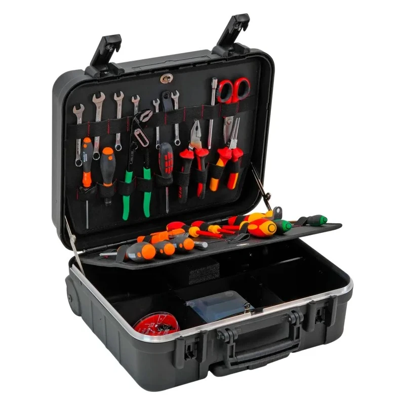 GT Line 2 Drawer Plastic Wheeled Tool Case Black 430 mm Length 320 mm Width 160 mm Height BOXERWHPEL