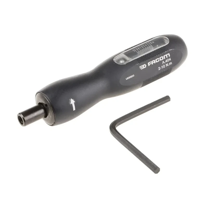 Facom Adjustable Torque Screwdriver 2 to 10 Nm, 1/4 in Drive, ±6% Accuracy A.404