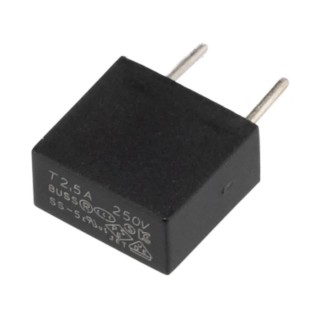 Eaton Radial Fuse 2.5A 250V AC Time Delay Plastic Body SS-5-2-5A-BK