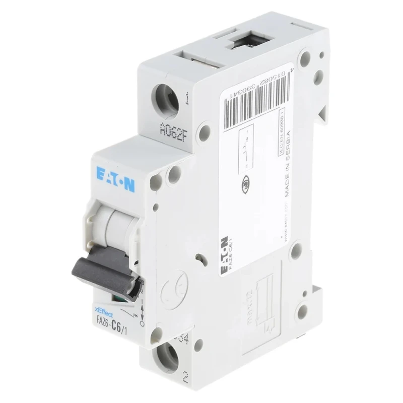 Eaton xEffect Miniature Circuit Breaker, 1-Pole, 6A, Type C, 400V AC, 6 kA Breaking Capacity 239034 FAZ6-C6/1