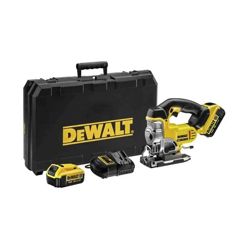 DeWALT Cordless 135 mm 400 W Brushed Motor Jigsaw with 18V 4Ah Battery and 45° Bevel Adjustable Shoe DCS331M2
