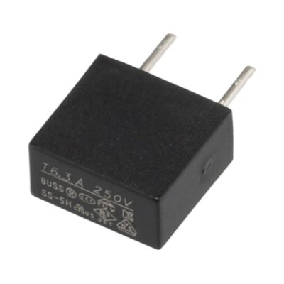 Eaton Radial Lead Time Delay Fuse 6.3A 250V AC Plastic Body SS-5H-6-3A-BK