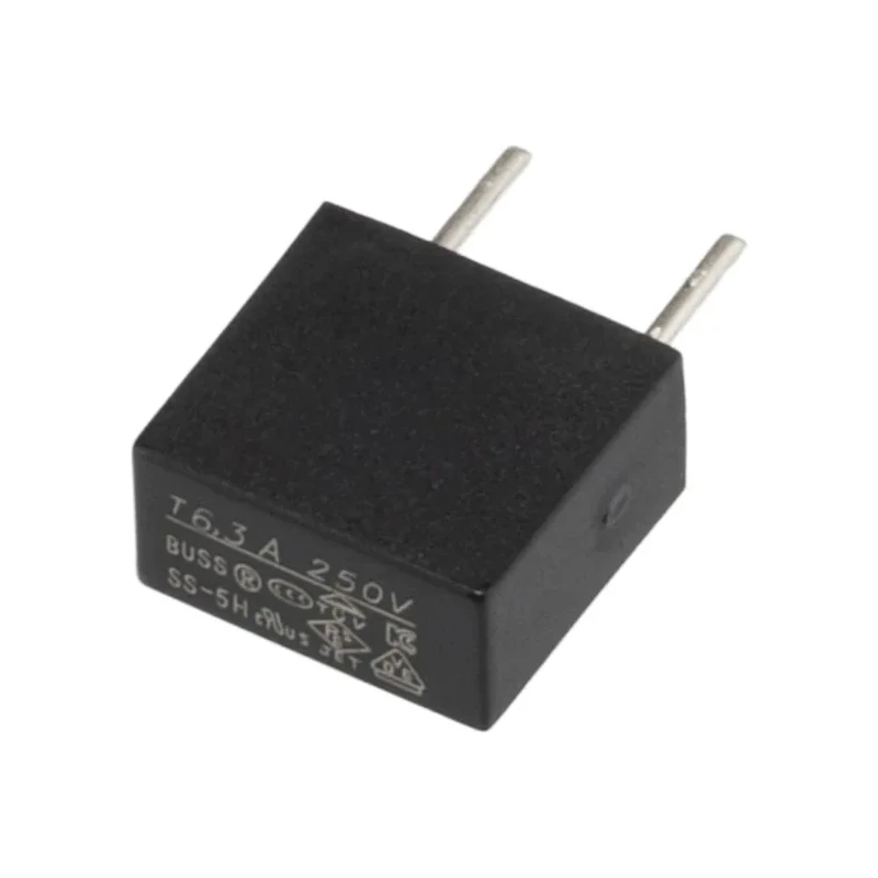 Eaton Radial Lead Time Delay Fuse 6.3A 250V AC Plastic Body SS-5H-6-3A-BK