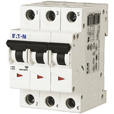 Eaton xEffect Miniature Circuit Breaker, 3-Pole, 16A, Type D Tripping, 400V AC, 6 kA Breaking Capacity 168081 FAZ6-D16/3