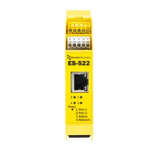 Brainboxes Serial Device Server 2 Port Ethernet to RS232/422/485, 5 to 30 V DC, 1 Mbps Baud Rate ES-522