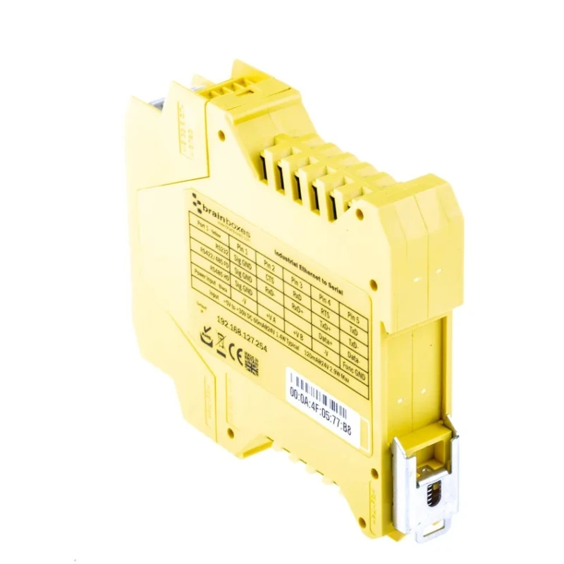Brainboxes Serial Device Server 2 Port Ethernet to RS232/422/485, 5 to 30 V DC, 1 Mbps Baud Rate ES-522