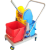 Double Bucket Wringer Trolley with 16-20 Liters18Lx2 Capacity