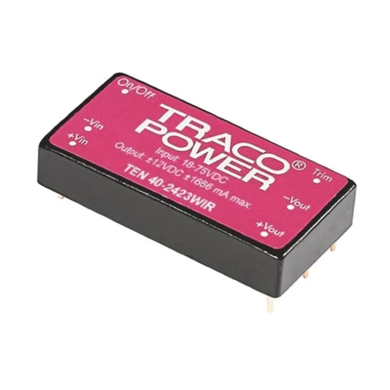 TRACOPOWER High Efficiency 40W DC/DC Converter, 24V DC Output, 75V DC Max Input, 18V Min Input, Metal Case TEN 40-4815WIR