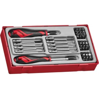 Teng Tools Screwdriver Bit Set 38 Pieces Hex, Phillips, Torx, Slotted 25 mm Drive 6.35 mm TTMDQ38
