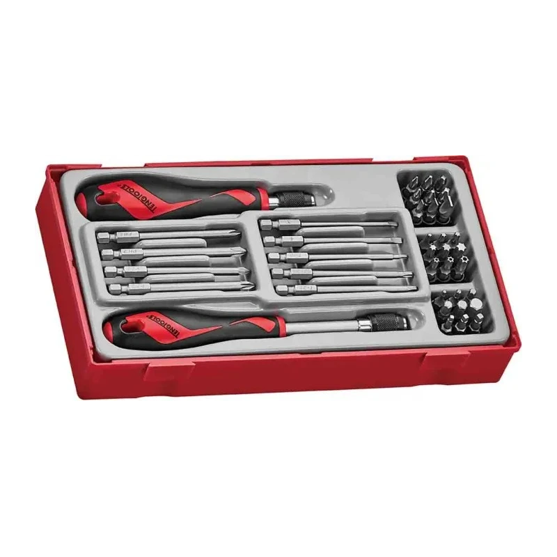 Teng Tools Screwdriver Bit Set 38 Pieces Hex, Phillips, Torx, Slotted 25 mm Drive 6.35 mm TTMDQ38
