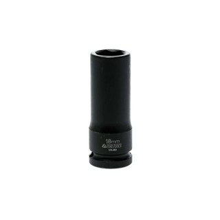 Teng Tools 18 mm 12.7 mm Drive 6 Point Impact Socket Chrome Molybdenum Steel Black Phosphate Finish 27.5mm Length 920618N