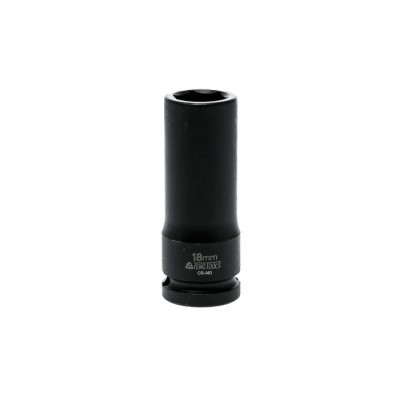 Teng Tools 18 mm 12.7 mm Drive 6 Point Impact Socket Chrome Molybdenum Steel Black Phosphate Finish 27.5mm Length 920618N