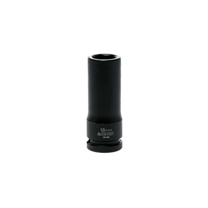 Teng Tools 18 mm 12.7 mm Drive 6 Point Impact Socket Chrome Molybdenum Steel Black Phosphate Finish 27.5mm Length 920618N