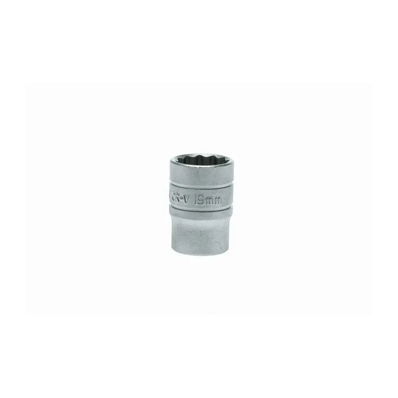Teng Tools 1/2 in Drive 19 mm 12 Point Bi-Hexagon Socket Chrome Vanadium Steel Satin Finish M120519-C