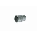 Teng Tools 1/2 in Drive 19 mm 12 Point Bi-Hexagon Socket Chrome Vanadium Steel Satin Finish M120519-C