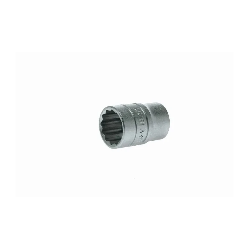 Teng Tools 1/2 in Drive 19 mm 12 Point Bi-Hexagon Socket Chrome Vanadium Steel Satin Finish M120519-C