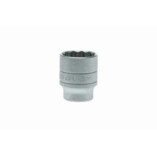 Teng Tools 1/2 in Drive 26 mm 12 Point Bi-Hexagon Socket, Satin Finish, 40mm Overall Length M120526-C