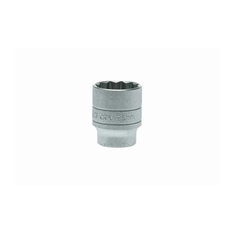 Teng Tools 1/2 in Drive 26 mm 12 Point Bi-Hexagon Socket, Satin Finish, 40mm Overall Length M120526-C