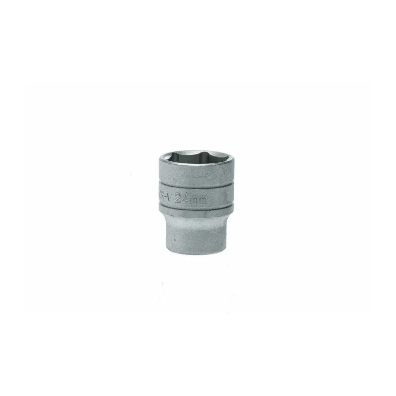 Teng Tools 1/2 in Drive 24 mm 6 Point Bi-Hexagon Socket Tool, Satin Finish, 40mm Overall Length M1205246-C