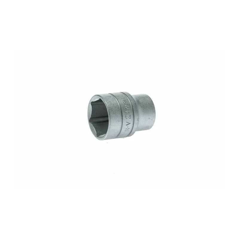 Teng Tools 1/2 in Drive 24 mm 6 Point Bi-Hexagon Socket Tool, Satin Finish, 40mm Overall Length M1205246-C