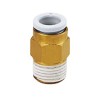 SMC Pneumatic Fitting 0.25 inch Push-in Tube Connector Male Thread 3/8 inch R Brass Nickel Plated KQ2H07-03AS