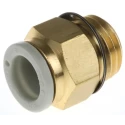 SMC Pneumatic Fitting 8mm Push-in Tube to 1/4 in Male Uni Thread Electroless Nickel Plated Brass KQ2H08-U02A